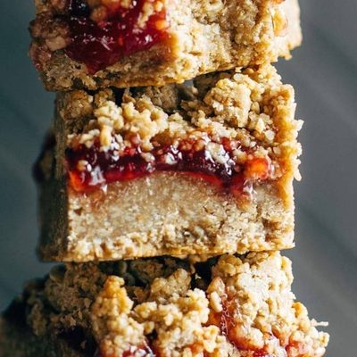Strawberry Jam Bars in a stack.