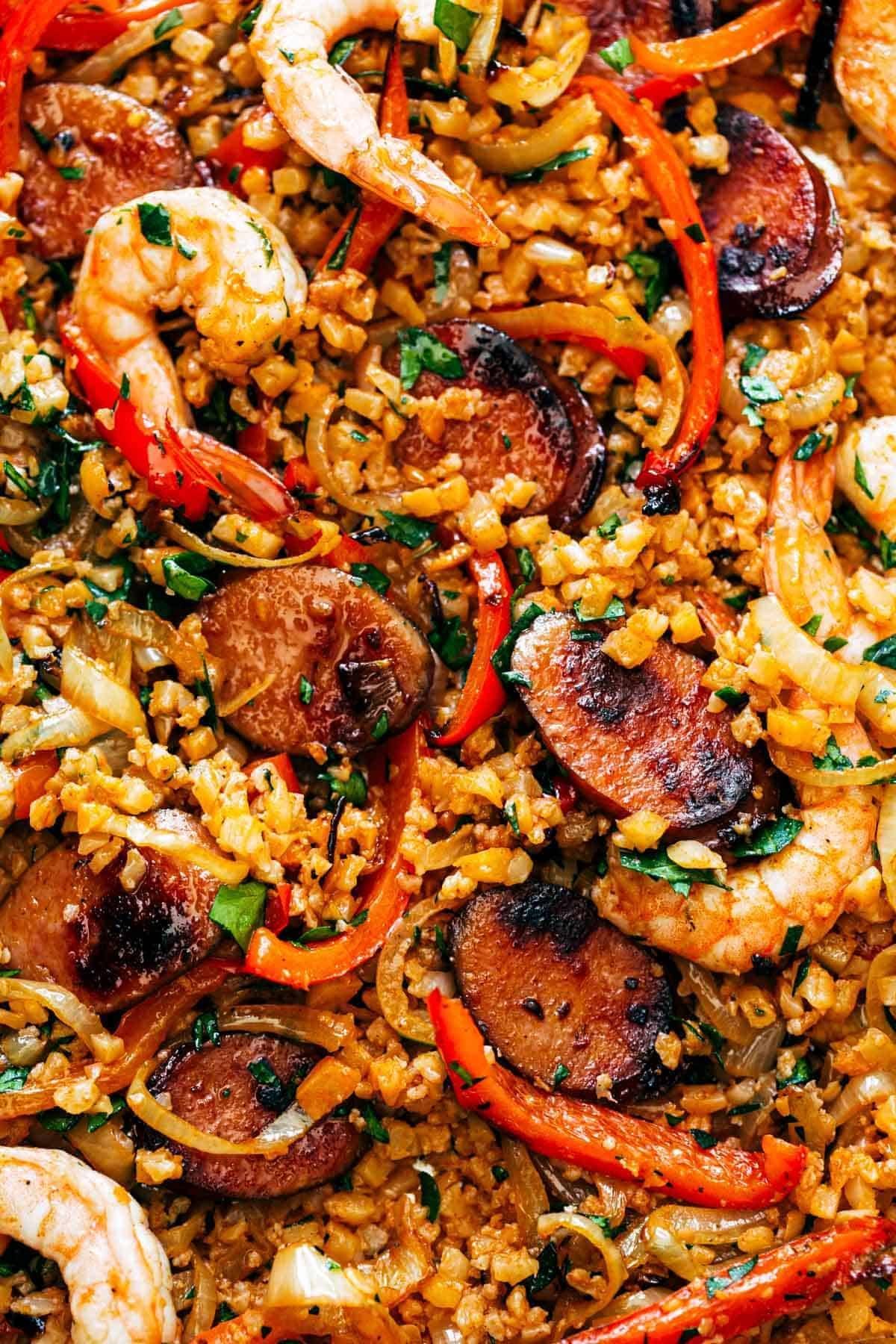 Sheet pan jambalaya.